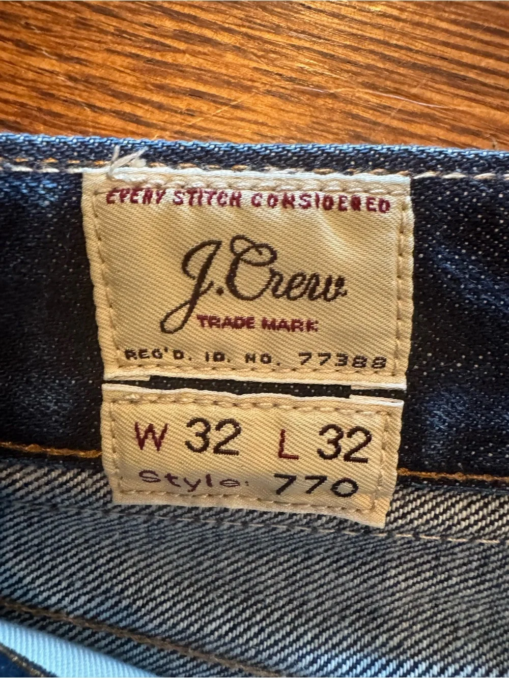J. Crew Men's Indigo Straight-Leg Jeans W 32 L 32
